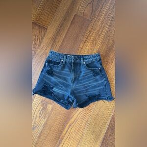 Black Jean Shorts